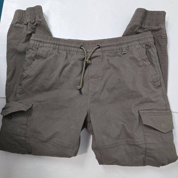 Projek Raw Men's Size L XAVIER Moss Solid Bungee Cargo Jogger Canvas Utility - Picture 5 of 10